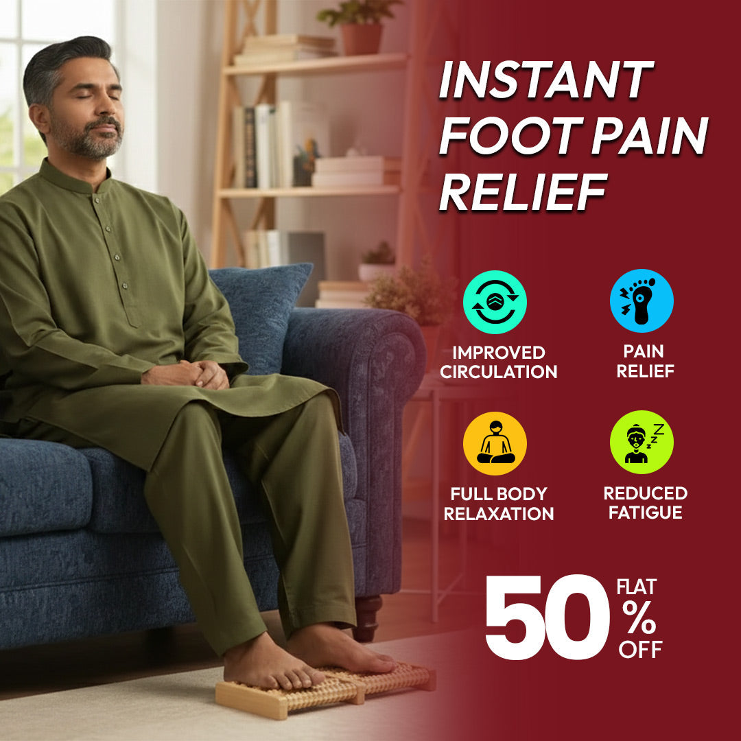 Wooden Foot Roller Massager–Stress & Pain Relief Tool