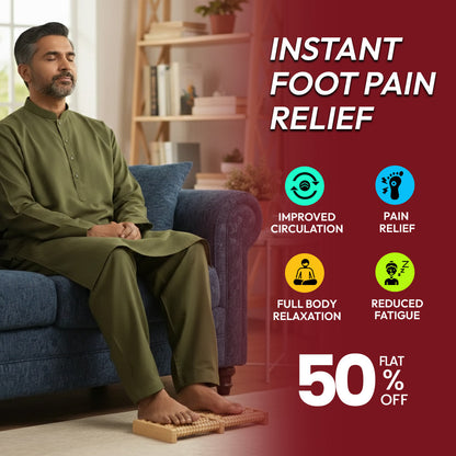 Wooden Foot Roller Massager–Stress & Pain Relief Tool