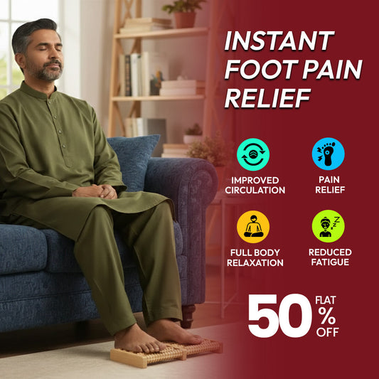 Wooden Foot Roller Massager–Stress & Pain Relief Tool