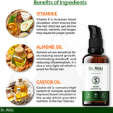Dr. Alies Professional Beard Growth Oil | Natural Formula with Vitamin E, Almond Oil & Castor Oil | Fills Patchy Areas, Reduces Itch & Strengthens Beard