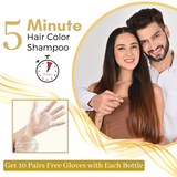 Kokila Hair Color Shampoo - Natural Black for Men & Women | No Ammonia - No Paraben | 10 Pair Free Gloves