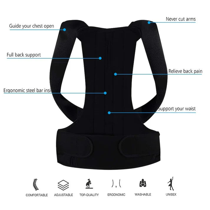 Premium Back Posture Corrector – Adjustable Spine & Shoulder Support