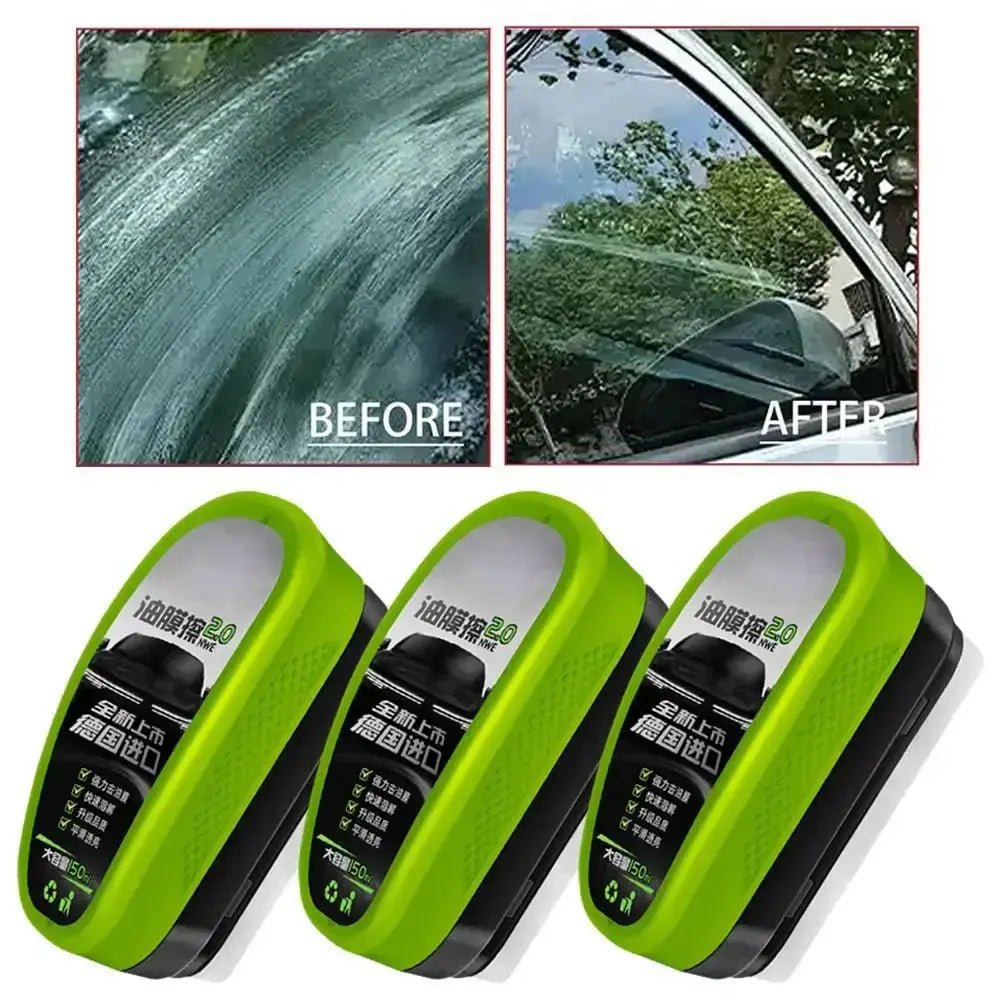 Car Glass Oil Film & Anti-Mist Remover – Clear Windshield for Safe Driving