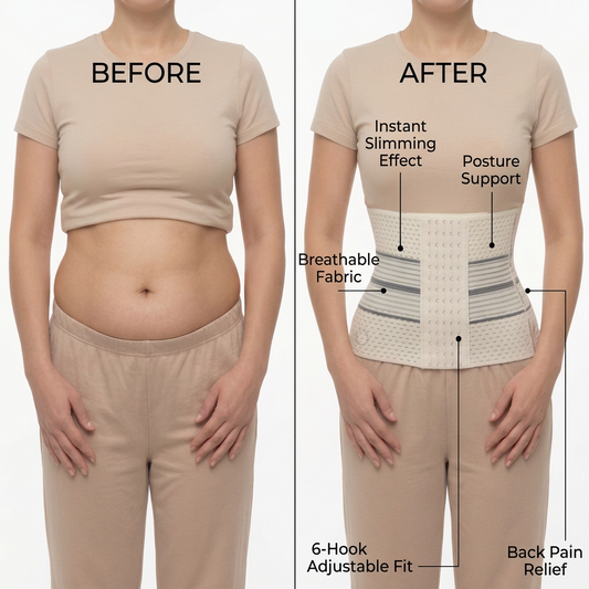 High-Waist Support Belt with 6-Hook Adjustable Fit