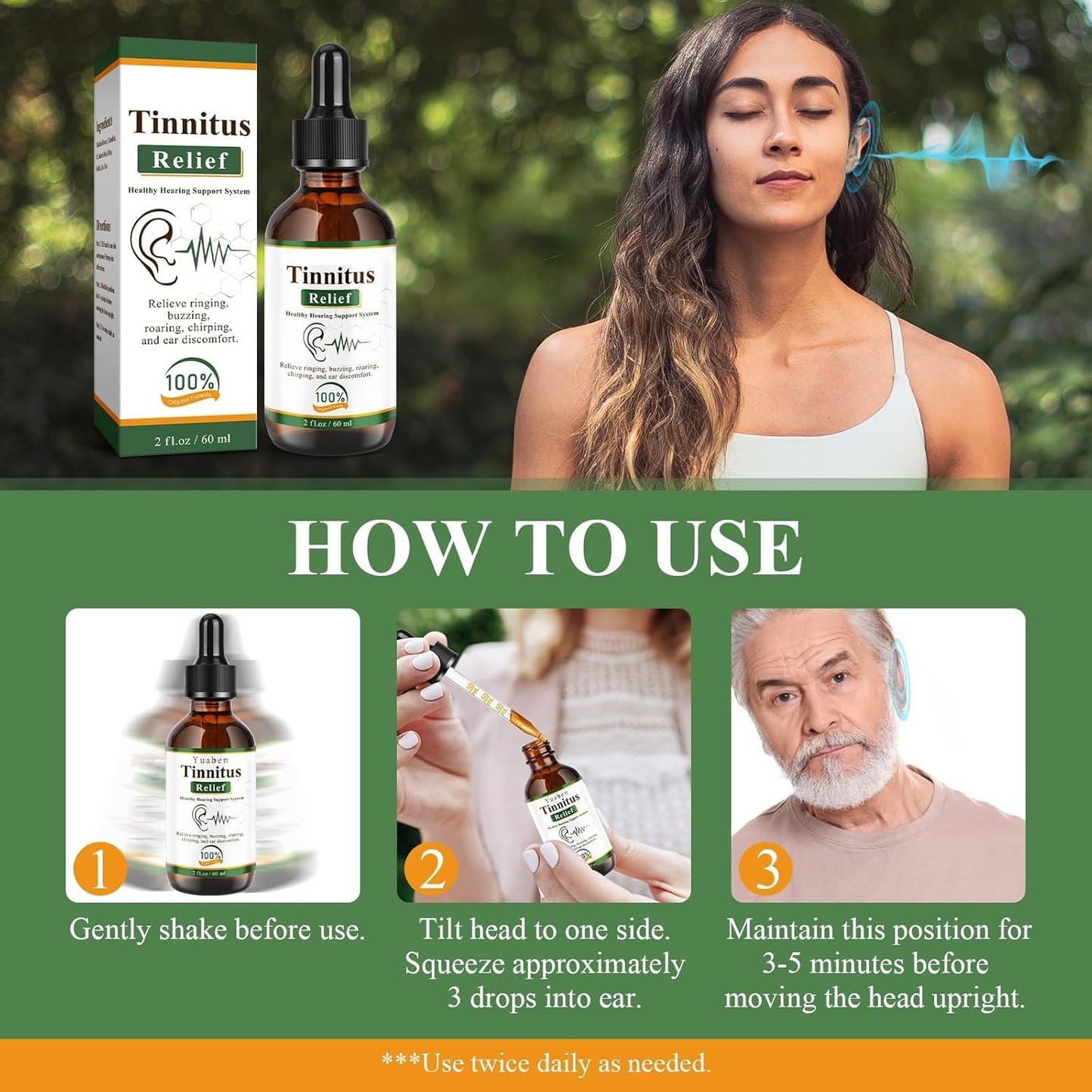 Tinnitus Relief Drops (کان کےتمام مسائل کےلیے) || ORGANIC || SUMMER SALE