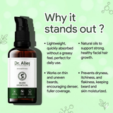 Dr. Alies Professional Beard Growth Oil | Natural Formula with Vitamin E, Almond Oil & Castor Oil | Fills Patchy Areas, Reduces Itch & Strengthens Beard