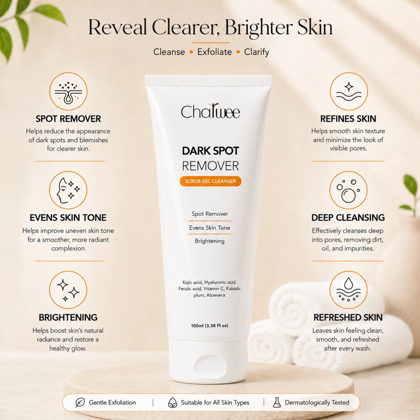 Charwee Dark Spot Remover Scrub Gel Cleanser