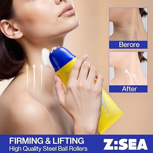 Z:SEA Neck Firming Cream with Roller, Tightening and Lifting Neck Chest Cream for Crepey Skin, Anti Aging Wrinkle Moisturizer, 5.29 Oz - Tamaño 5.29 Fl Oz (Pack of 1)