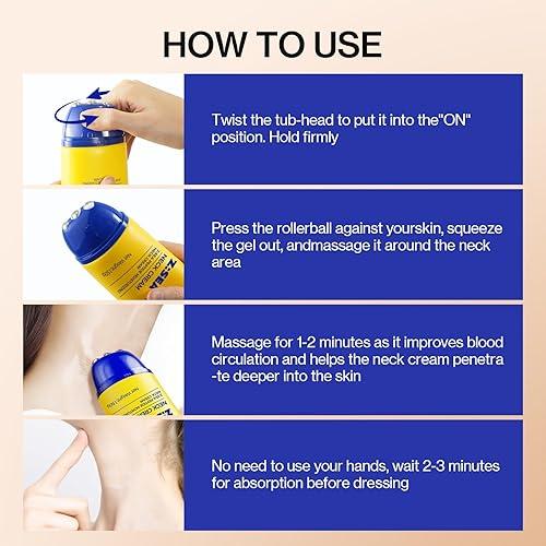 Z:SEA Neck Firming Cream with Roller, Tightening and Lifting Neck Chest Cream for Crepey Skin, Anti Aging Wrinkle Moisturizer, 5.29 Oz - Tamaño 5.29 Fl Oz (Pack of 1)