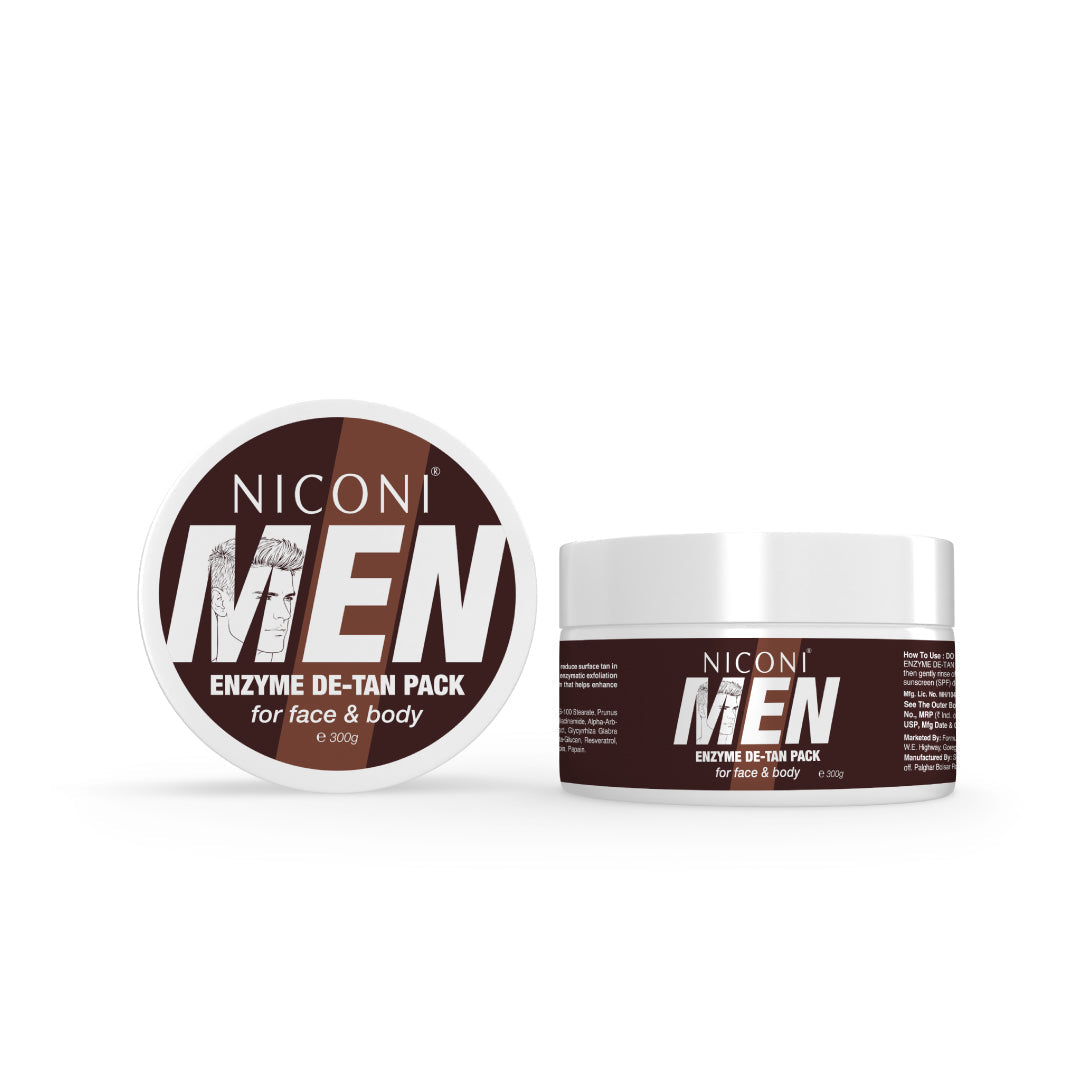 Niconi Men Sun Tan Removal Enzyme Pack | Deep Exfoliation Face & Body Treatment