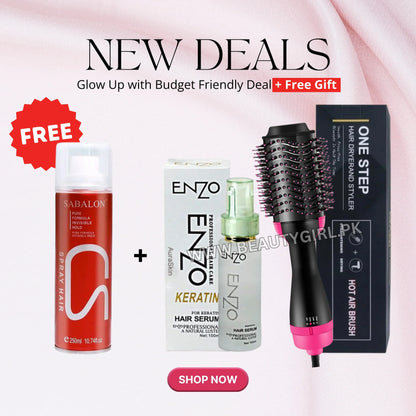 One Step Solution Hot Air Brush (Dryer + Straightener)
