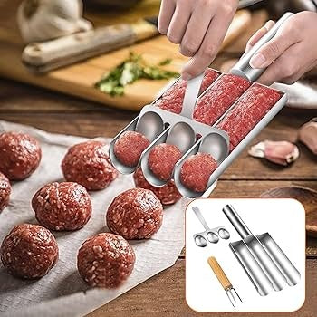 3-Tube Meatball Maker / Kofta Maker Tool