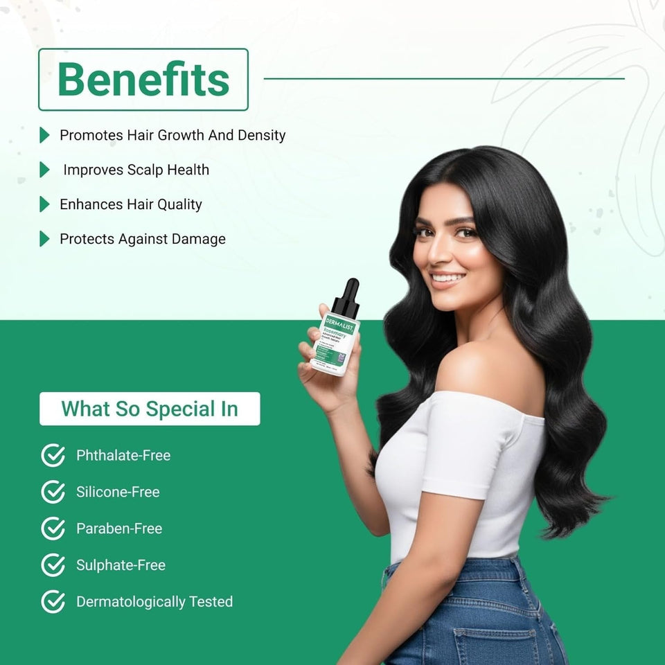 Dermalist Rosemary Hair Growth Non-Greasy Scalp Serum for Men & Women – 30 ml