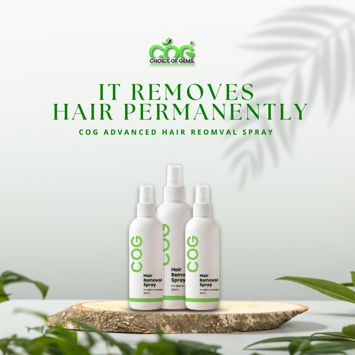 Choice of Gems™ Permanent Hair Removal Spray | 2-Minute Root Hair Removal Formula