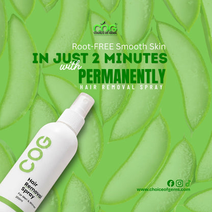 Choice of Gems™ Permanent Hair Removal Spray | 2-Minute Root Hair Removal Formula