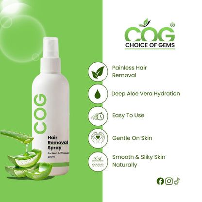 Choice of Gems™ Permanent Hair Removal Spray | 2-Minute Root Hair Removal Formula