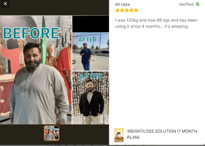 Weightloss Solution (1 Months Plan)