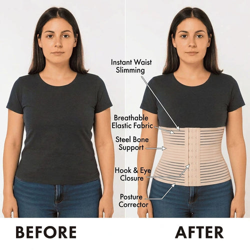 Invisible High-Waist Belly Belt | 3-Hook Adjustable Fit