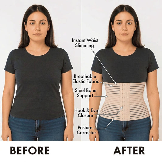 Invisible High-Waist Belly Belt | 3-Hook Adjustable Fit